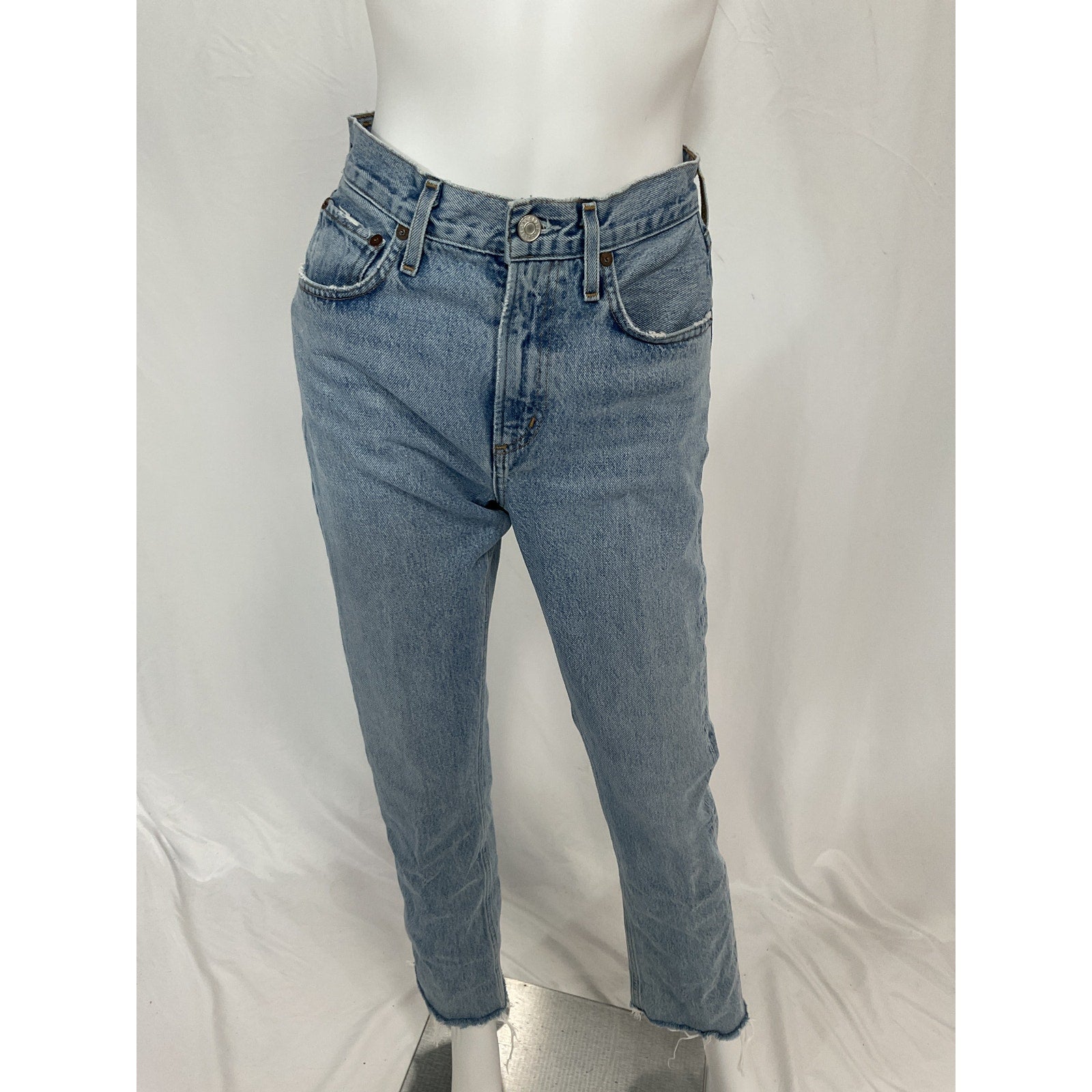 Agolde 'Cherie' Blue High Rise Straight Denim Jean Size 25