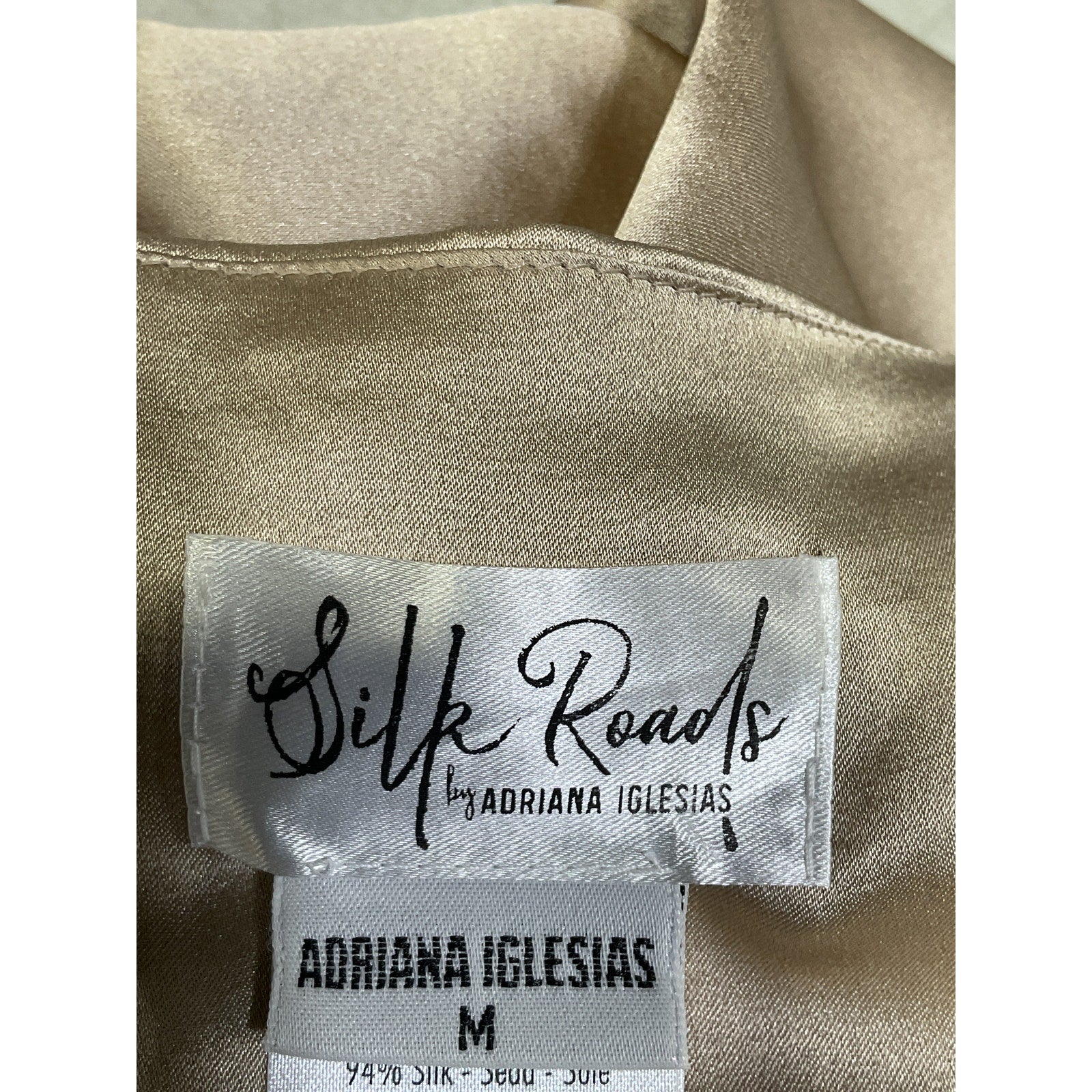 Adriana Iglesias 'Kora' Gold Charmeuse Skirt Size M