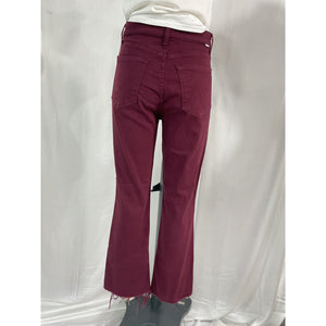 Mother 'The Tripper' Red Ankle Fray Denim Jean Size 28