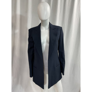 Helmut Lang Relaxed Blue Fit Peak Lapel Wool-Blend Blazer Size 2