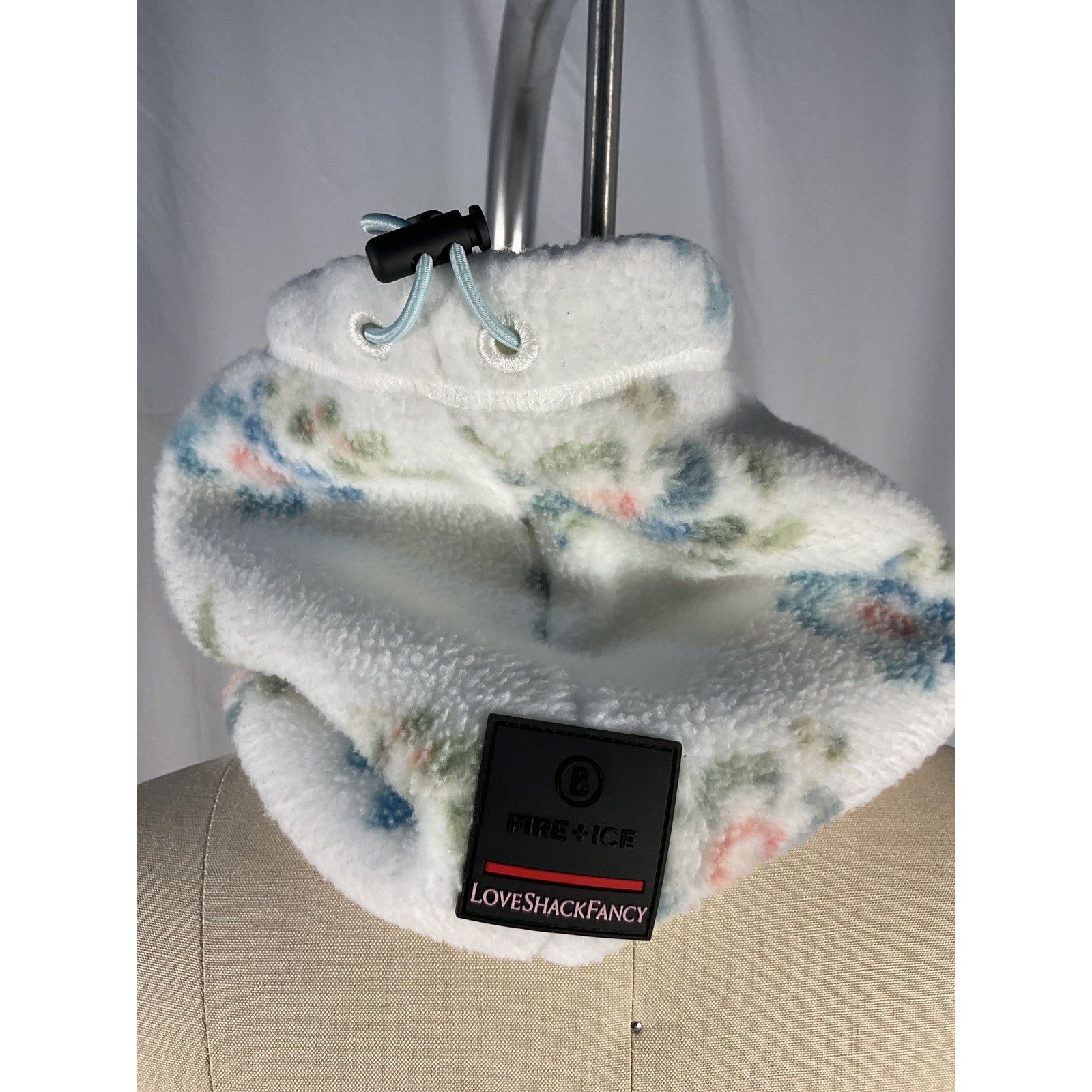 Loveshackfancy 'Arian' White Floral Fleece Neck Gator Size OS