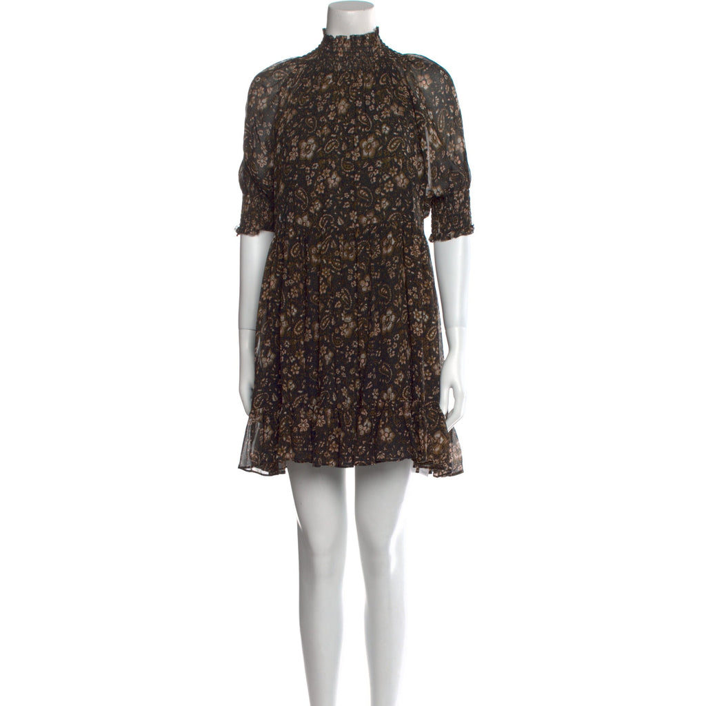 Ulla Johnson 'Silk' Brown Mini Dress Size 4