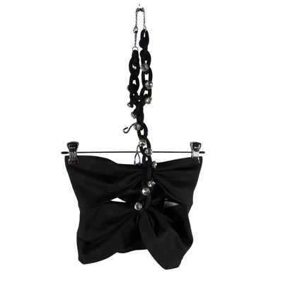 Area Embellished Black Chain Link Halter Top Size XS