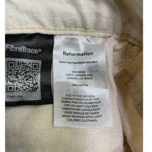 Reformation High Rise Denim Midi Cream Jayde Skirt Size 26