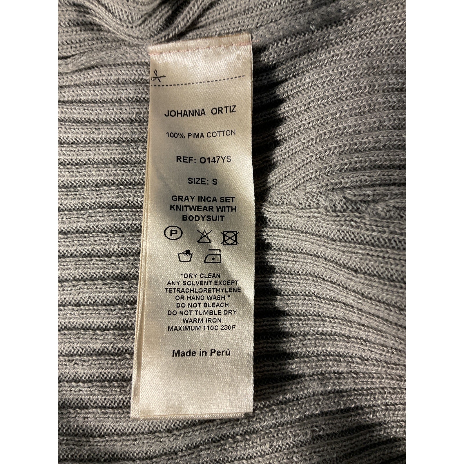 Johanna Ortiz 'Inca' Grey Cotton-Alpaca Knitwear Set Size S