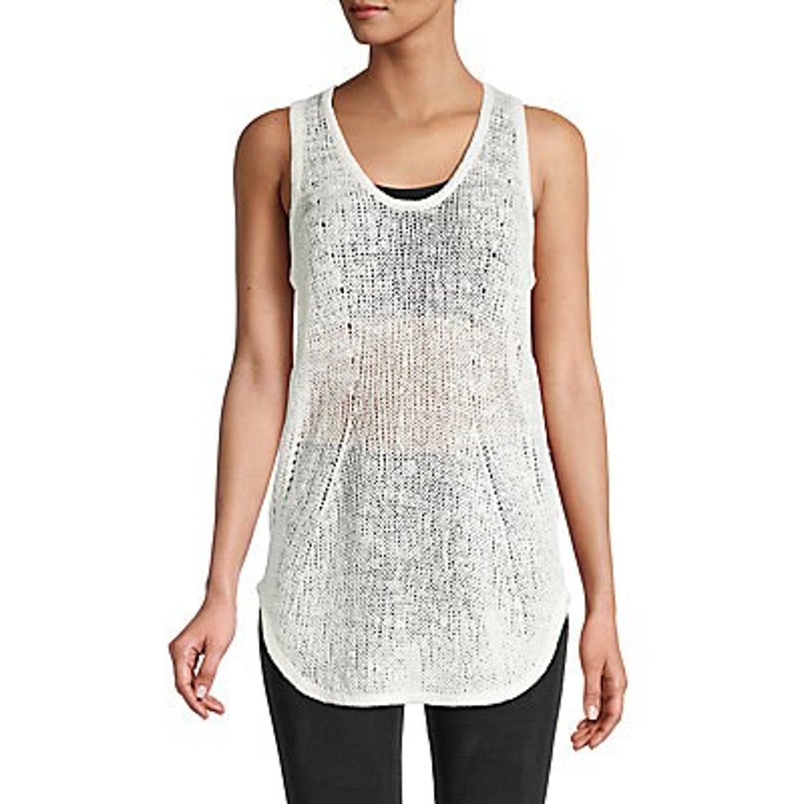 Helmut Lang White Silk Open-Knit Tank Top Size XS