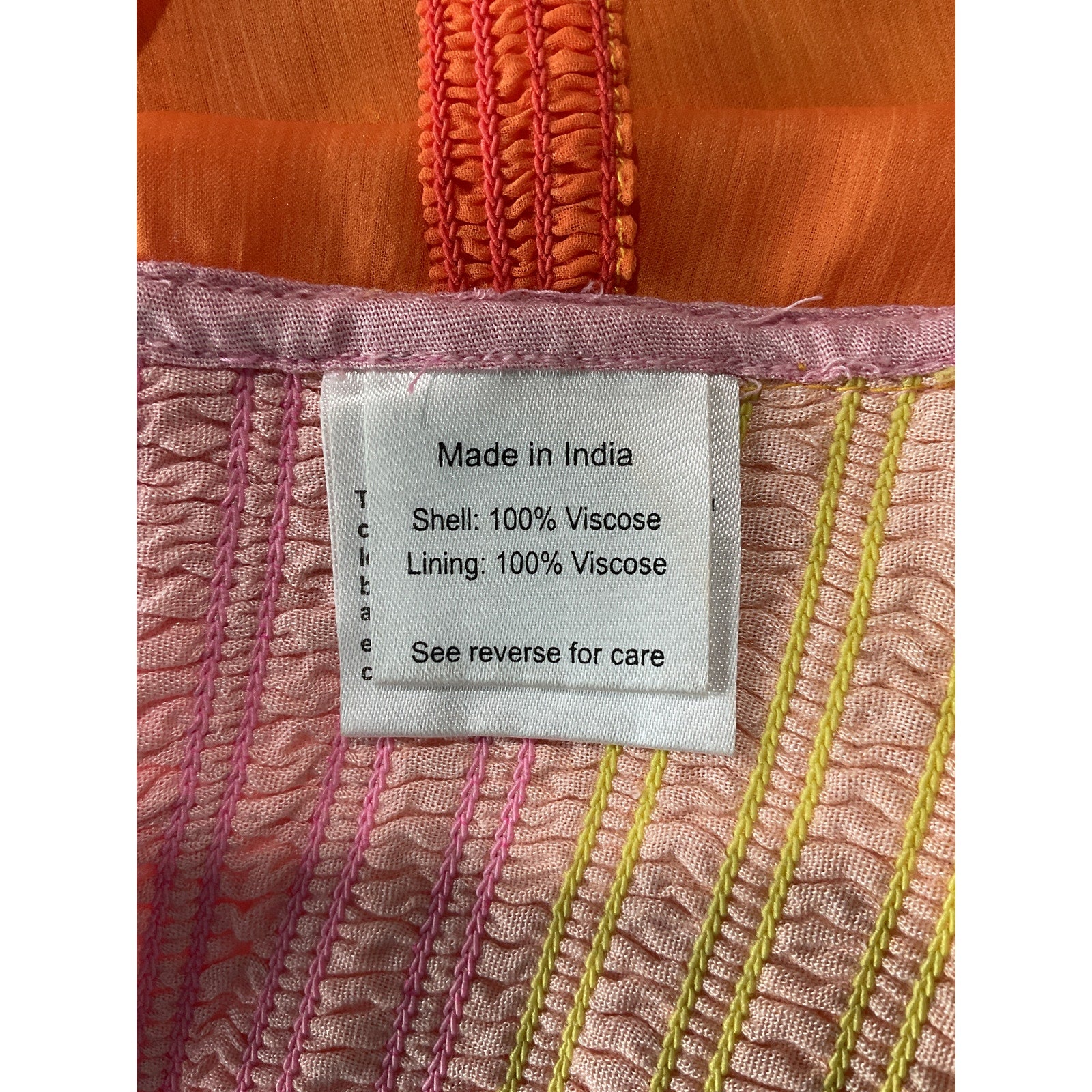 Rococo Sand Smocked 'Ombr�' Pink Viscose Georgette Crop Top Size M