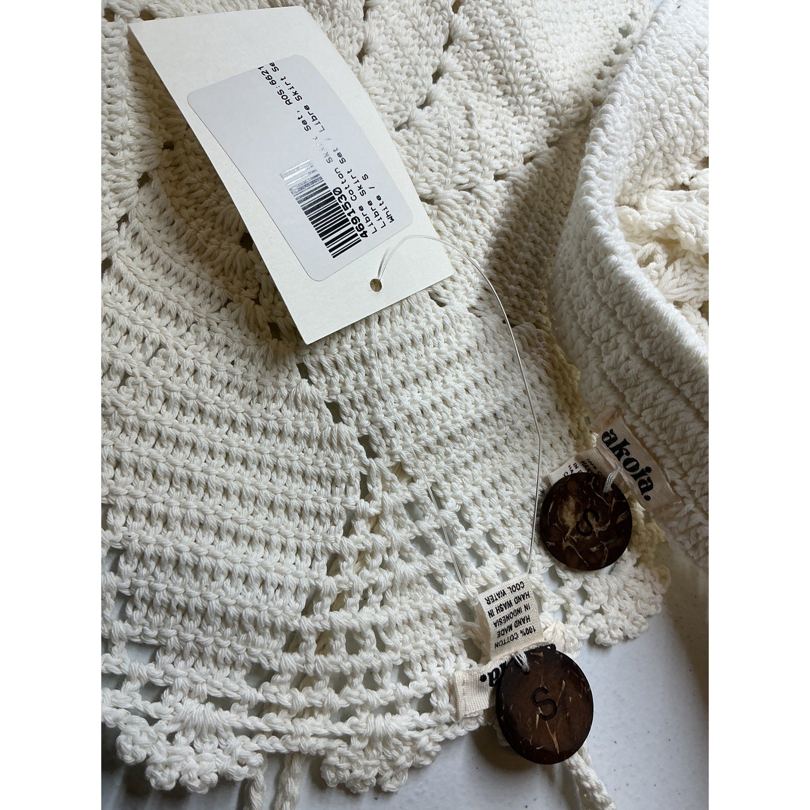 Akoia Swim 'Libre' White Cotton Skirt Set Size S