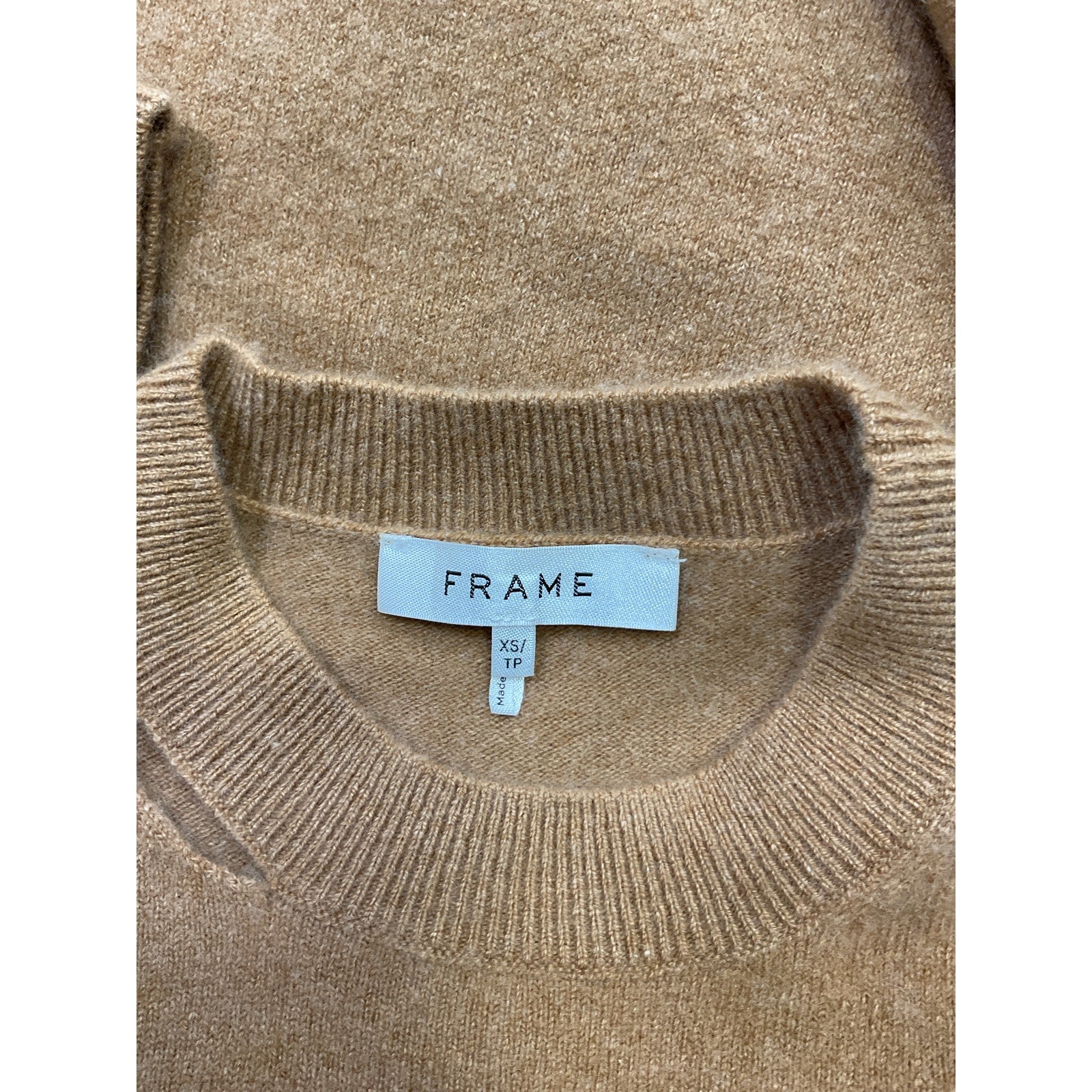 Frame Cut Out Mini Tan Cashmere Dress Size XS