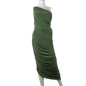 Norma Kamali 'Diana' Green Polyester Gown Size L