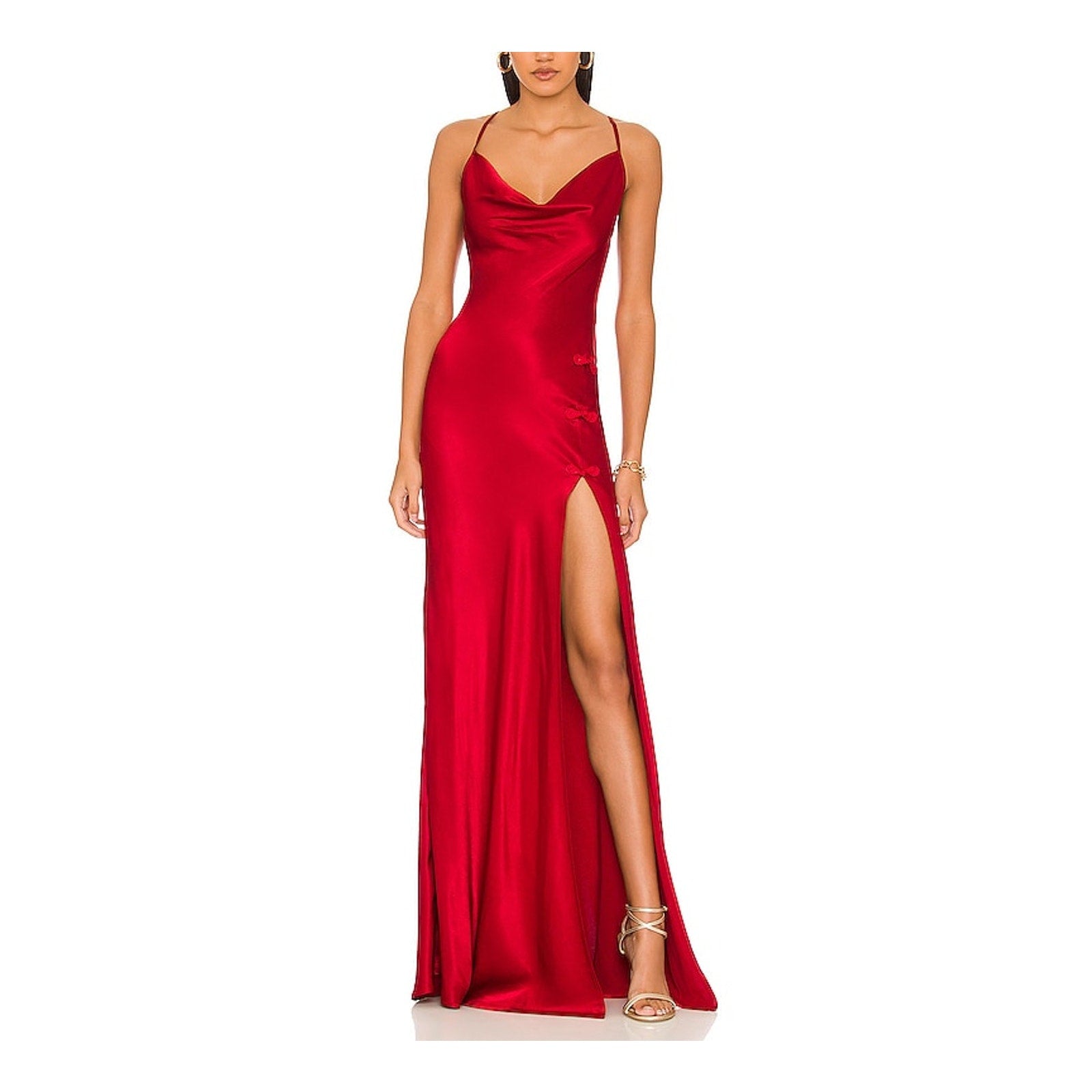 Sau Lee x Revolve 'Gabrielle' Red Viscose Maxi Dress Size 0