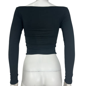 Retrofête Cutout Black Artemis Long Sleeve Crop Top Size XS
