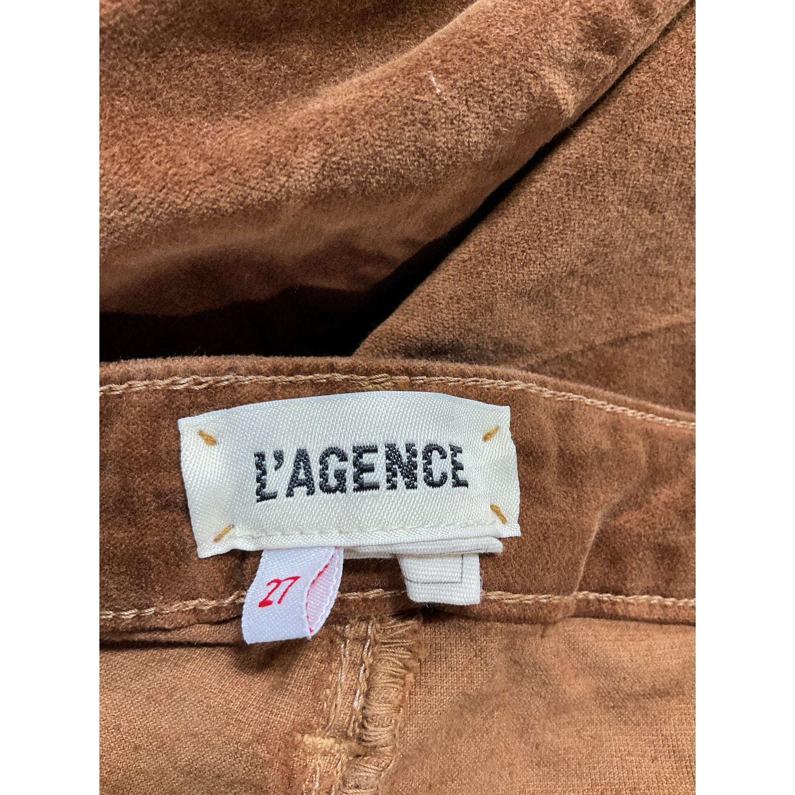 L'Agence 'Marguerite' Brown Velvet Denim Jean Size 27