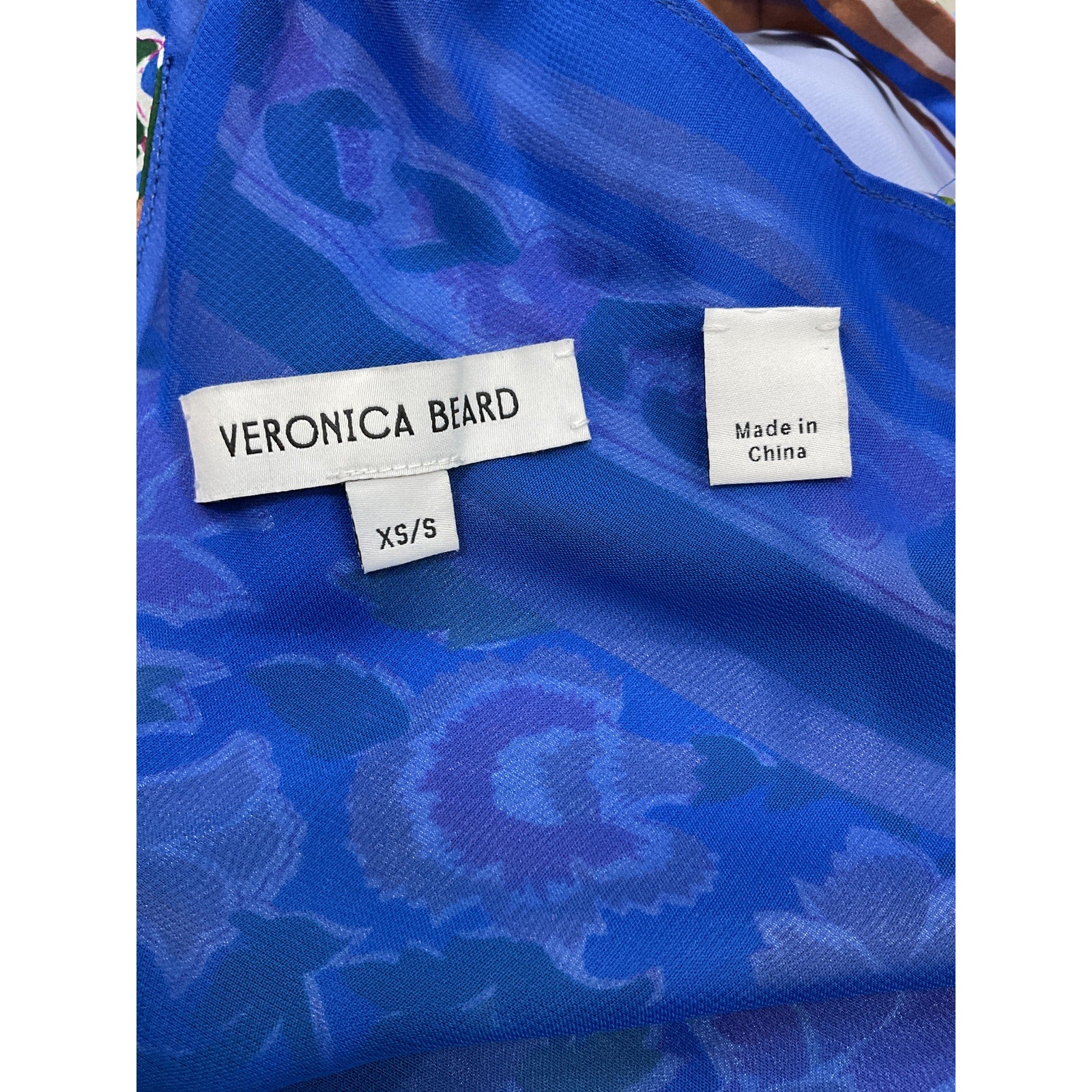 Veronica Beard 'Raphael' Blue Silk Top Size XS / S