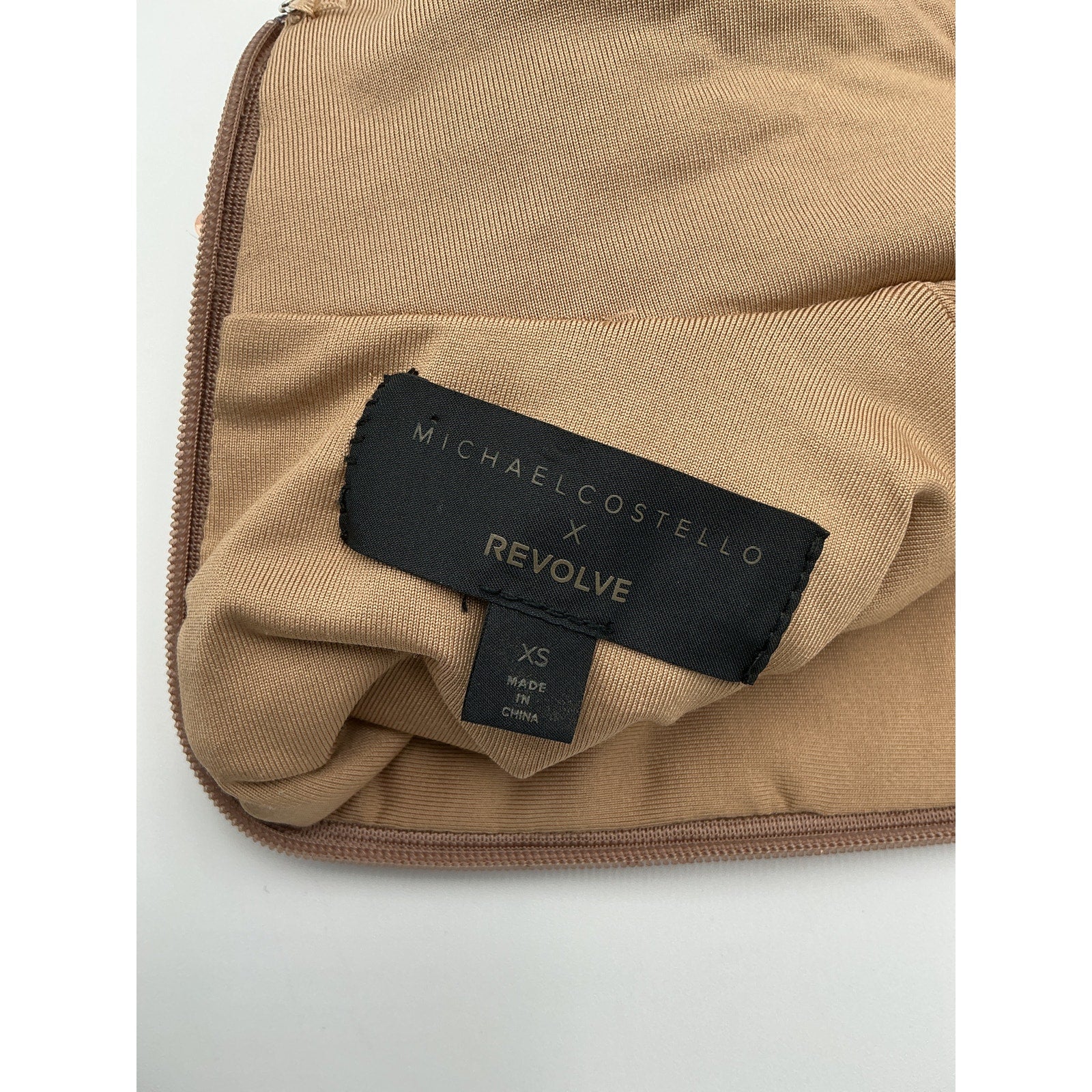 Michael Costello X Revolve 'Mr. Gibson' Tan Rayon Mini Dress Size XS
