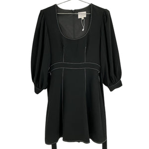 Cinq à Sept Contrast-Stitch Black Clarissa Dress Size 2