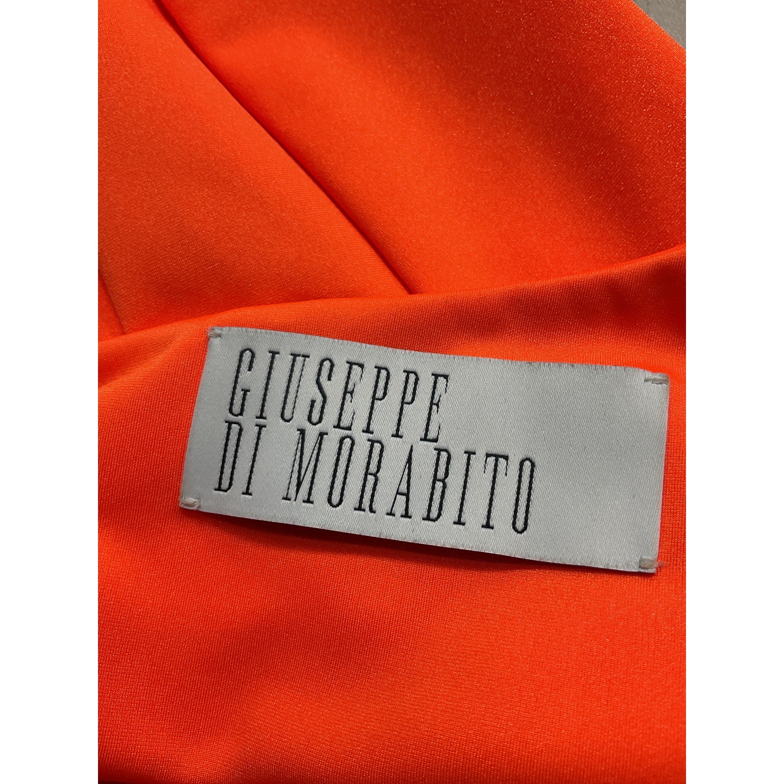 Giuseppe Di Morabito Orange Rosette Detail One Shoulder Crop Top Size 38