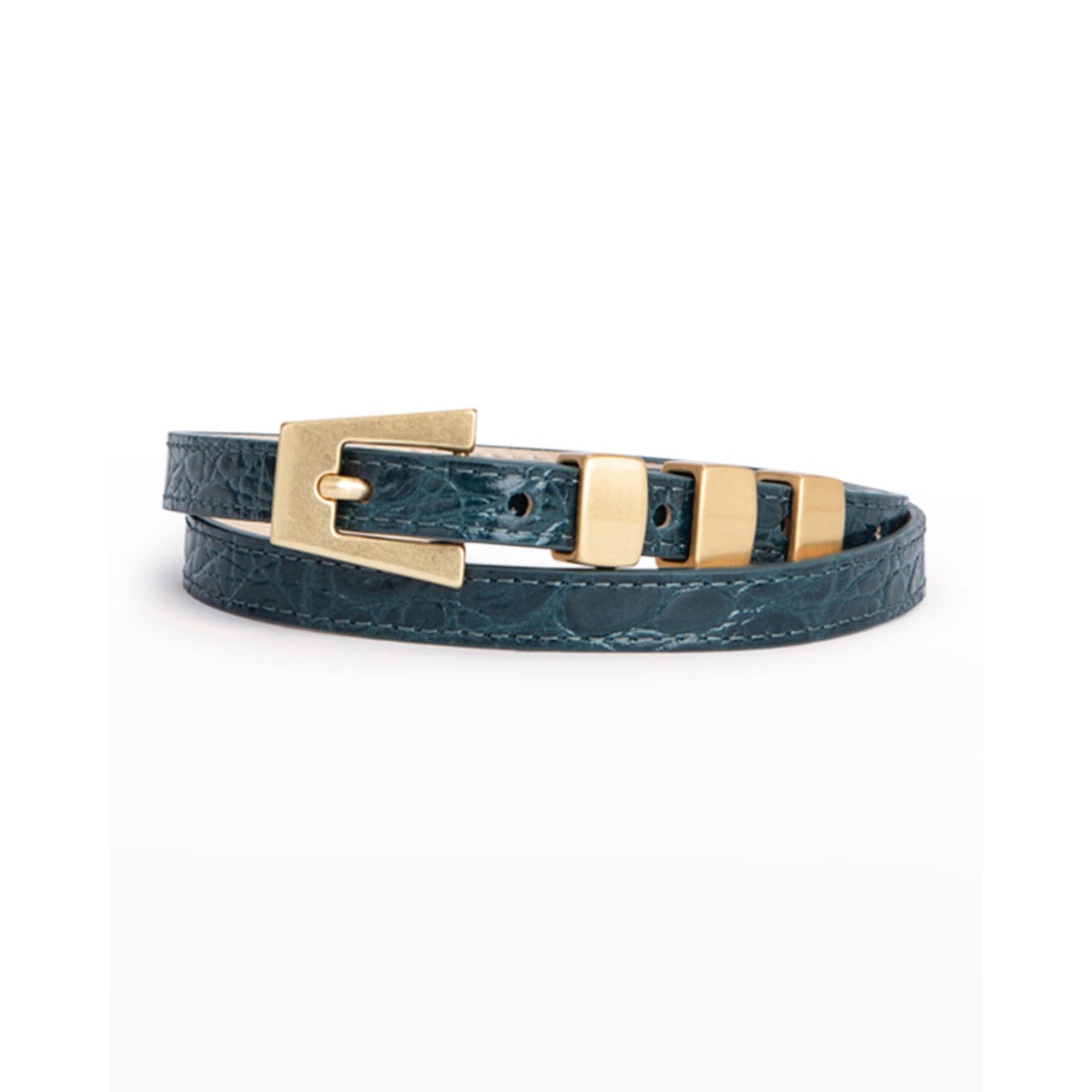 By Far Vic Petrol Green Circular Croco Em Size M / 85 CM