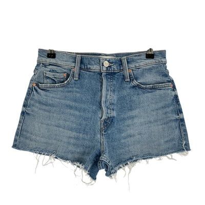 Mother Distressed Blue Tomcat Kick Fray Denim Shorts Size 27