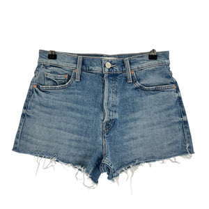 Mother Distressed Blue Tomcat Kick Fray Denim Shorts Size 27