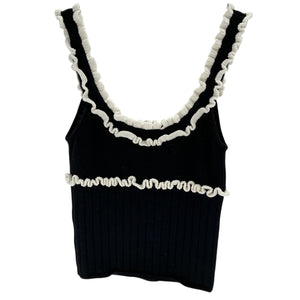 Majorelle Ruffled Black Brielle Tank Top Size XXS