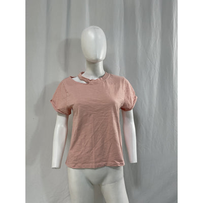 Marissa Webb 'Tate' Pink Cotton Cut Out Tee Size XS