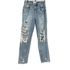 Pistola Distressed Blue Presley Straight Denim Jeans Size 25