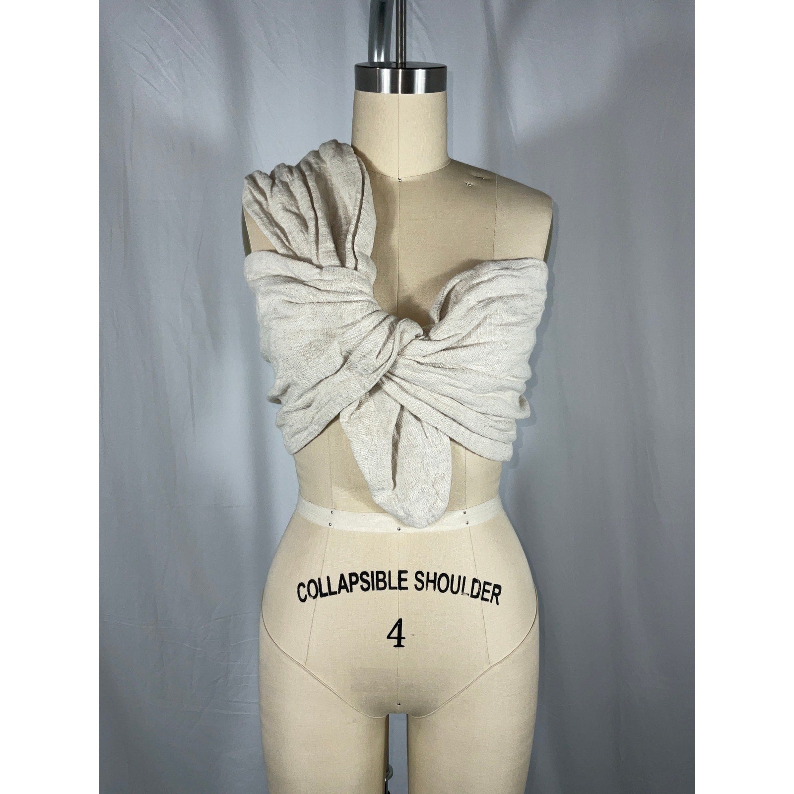 Just Bee Queen 'Sol' Beige Linen Top Size M