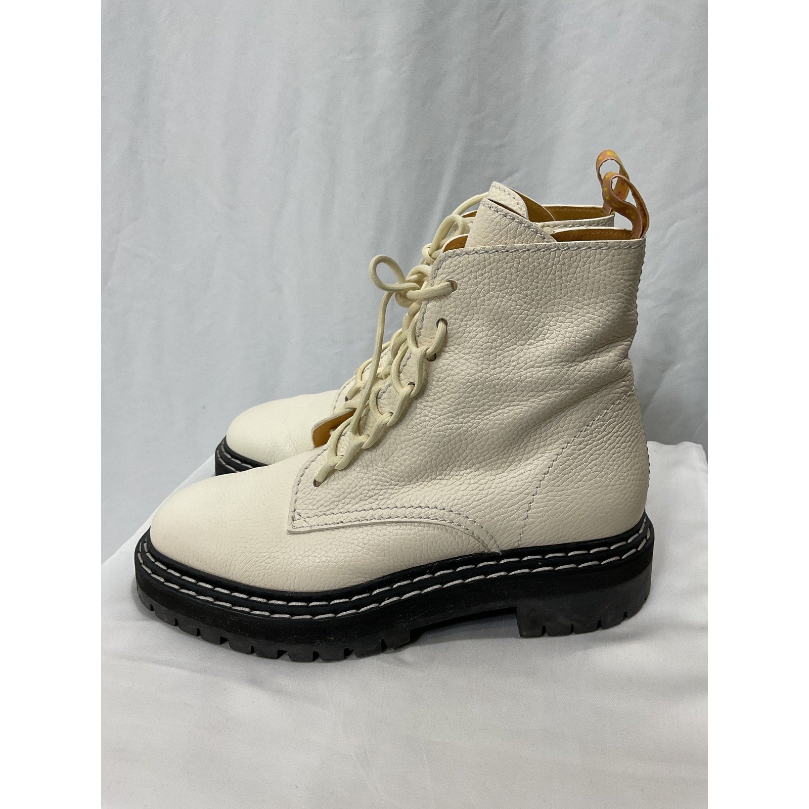 Proenza Schouler White Lace-Up Boots Size 10