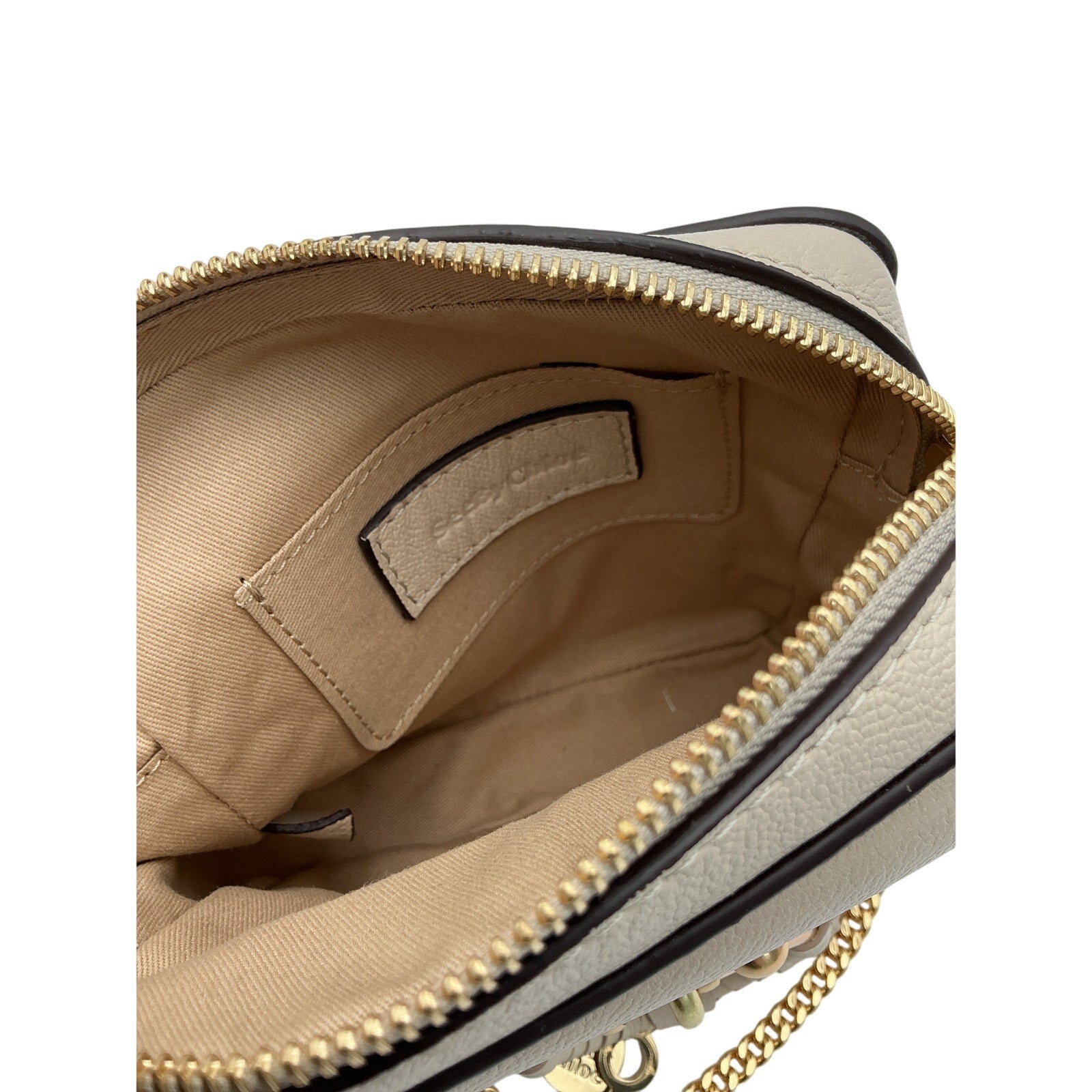 See By Chloe ‘Joan’ Cement Beige Leather Shoulder Bag OS