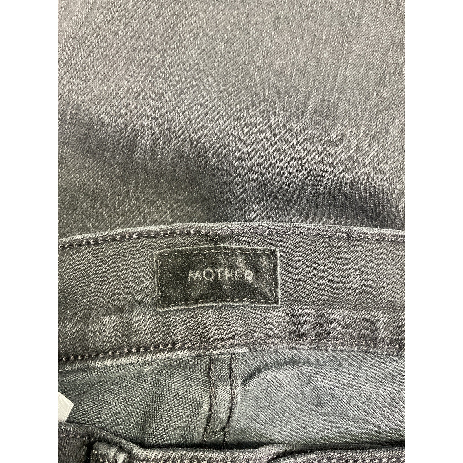 Mother The 'Lil' Black Cotton Hustler Ankle Fray Denim Jean Size 26