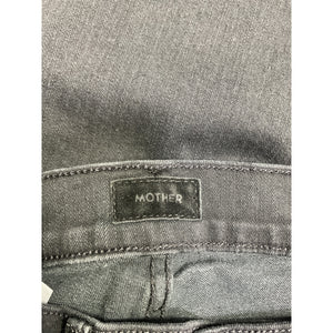 Mother The 'Lil' Black Cotton Hustler Ankle Fray Denim Jean Size 26