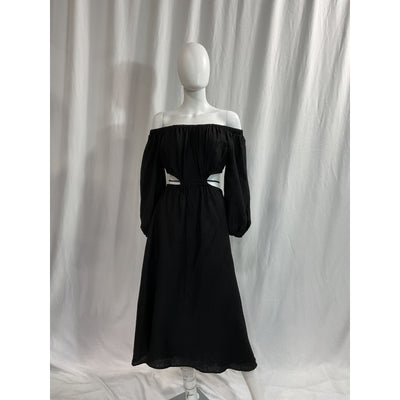 Astr The Label 'Cassian' Black Cut-Out Off Shoulder Long Sleeve Maxi Dress Size S
