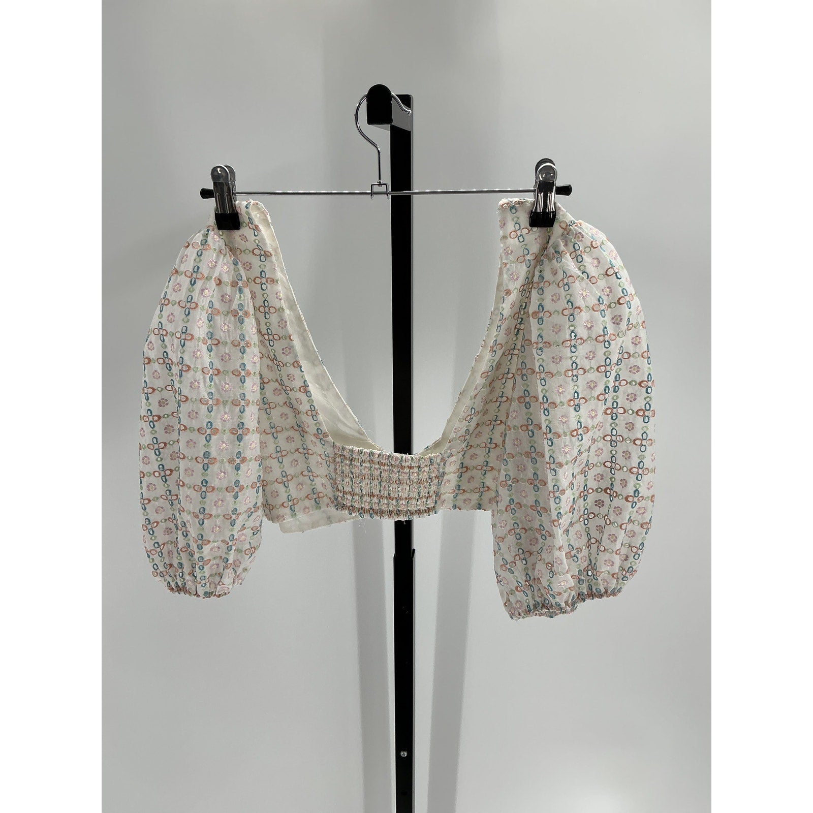 For Love & Lemons 'Denise' White Viscose Crop Top Size L
