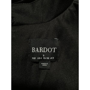 Bardot Velour Black Stella Mini Dress Size Aus 8/Us S