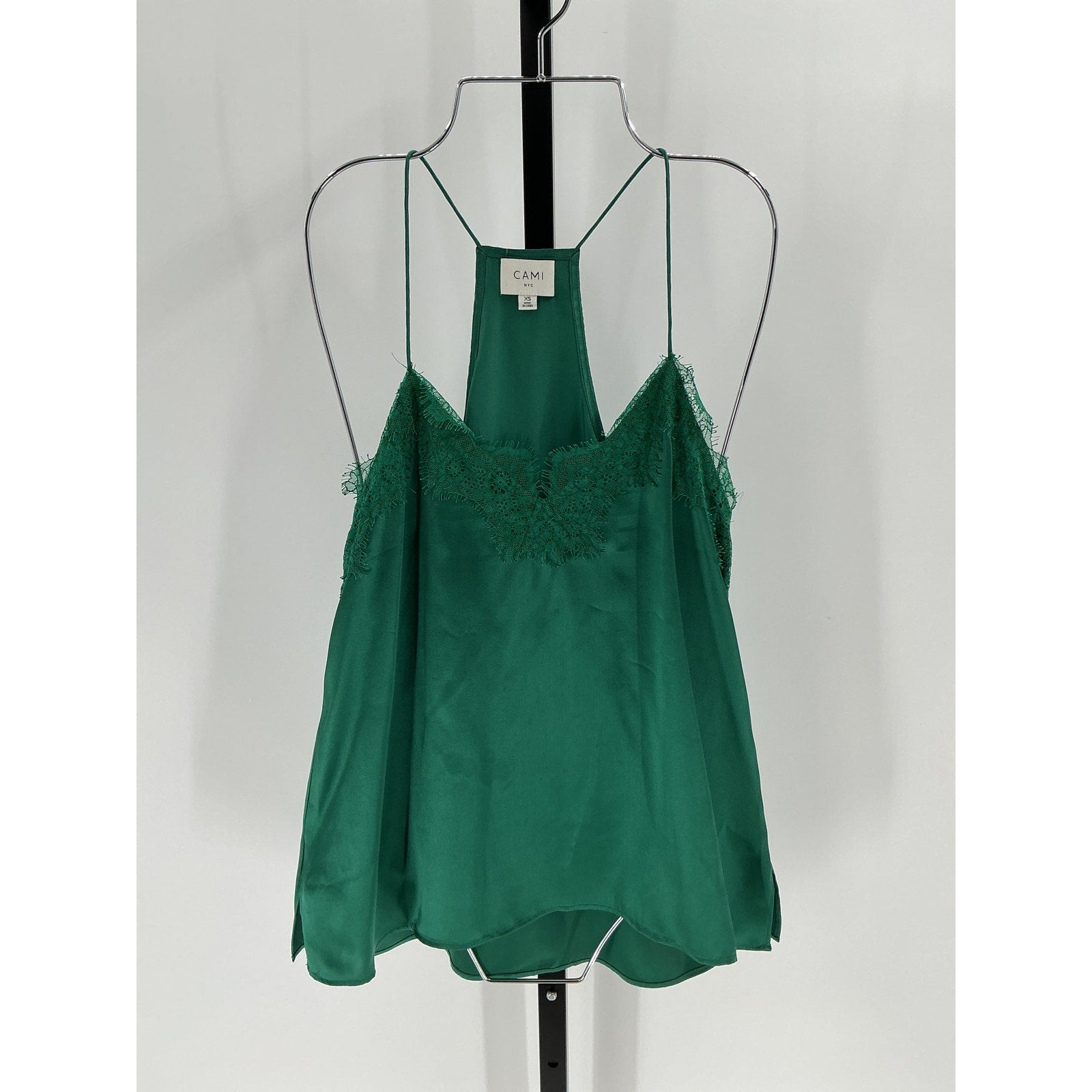 Cami Nyc Racer Green Silk Charmeuse Cami Size XS