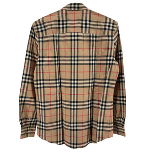 Burberry Classic Brown Nova Check Long Sleeve Mens Shirt Size S