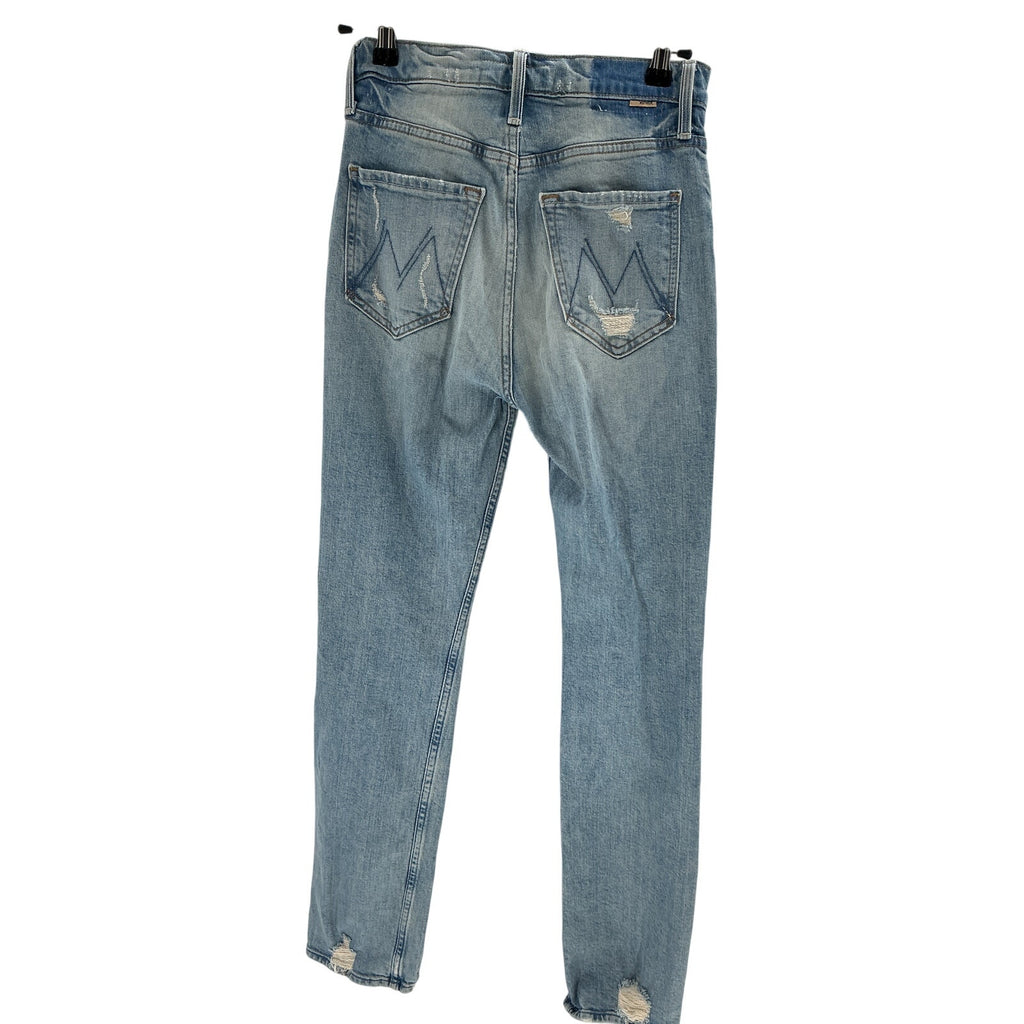 Mother High Waisted Blue Cotton Rider Skimp Size 25