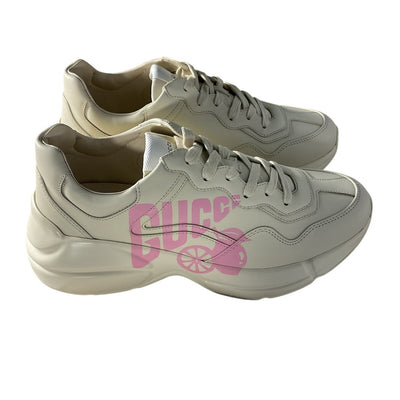 Gucci Graphic Ivory Rhyton Lemon Sneakers Size 40.5 EU / 10.5 US NWT