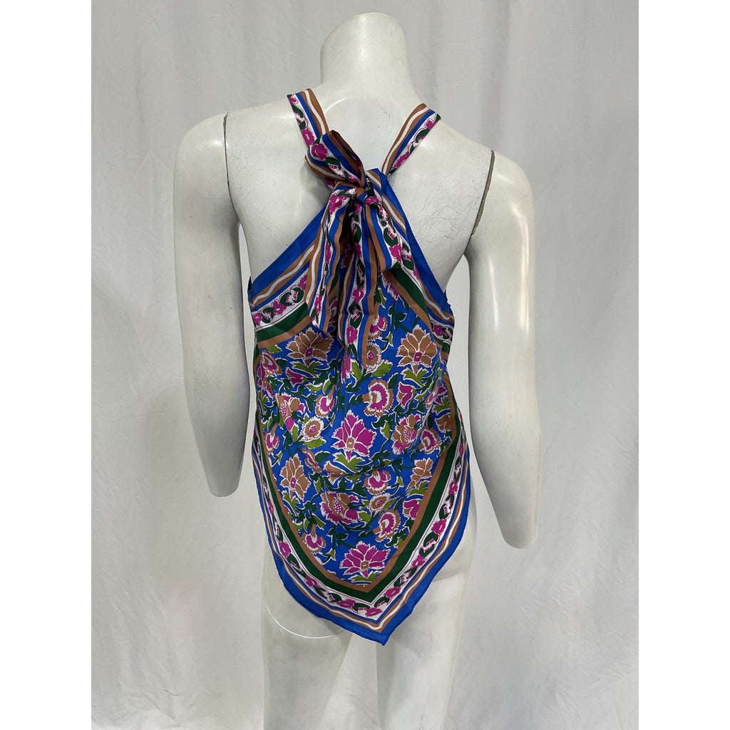 Veronica Beard 'Raphael' Blue Silk Top Size XS / S