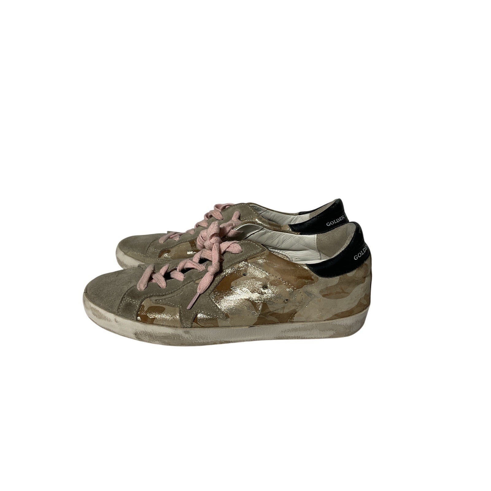 Golden Goose 'Superstar' Beige Leather Camouflage Sneakers Size 7