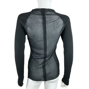 Rag & Bone Ribbed Black Dorit Crew Sweater Size S