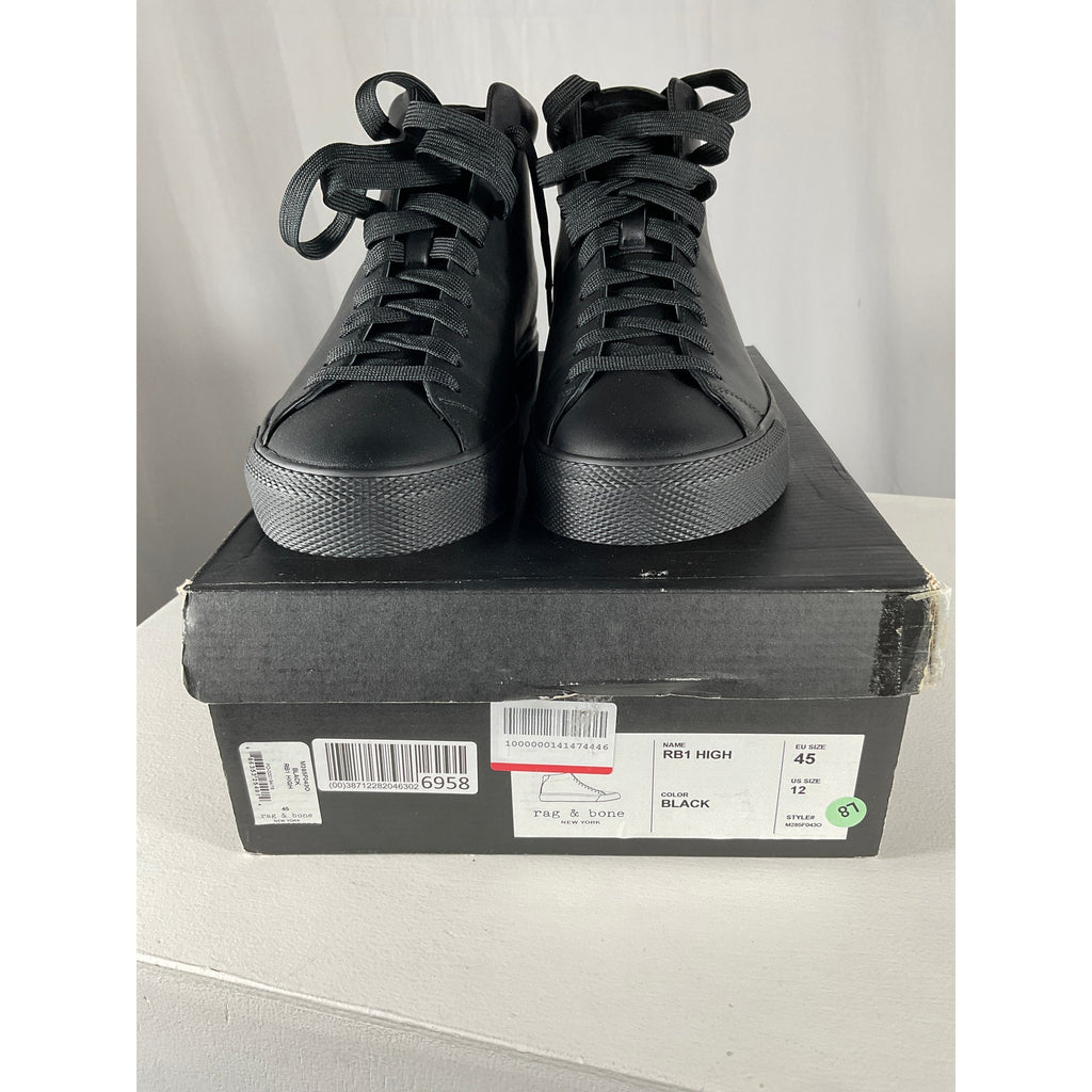 Rag & Bone Black Leather Sneakers Size 12