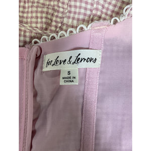 For Love & Lemons 'Ali' Pink Seersucker Bustier Top Size S