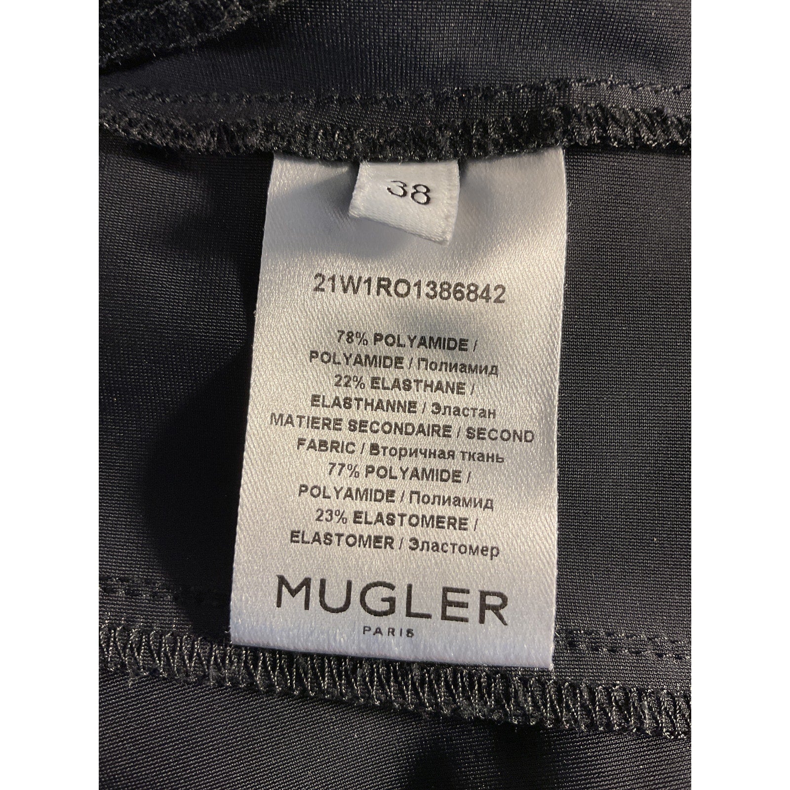 Mugler 'Body Shaping' Black Mini Dress Size 38