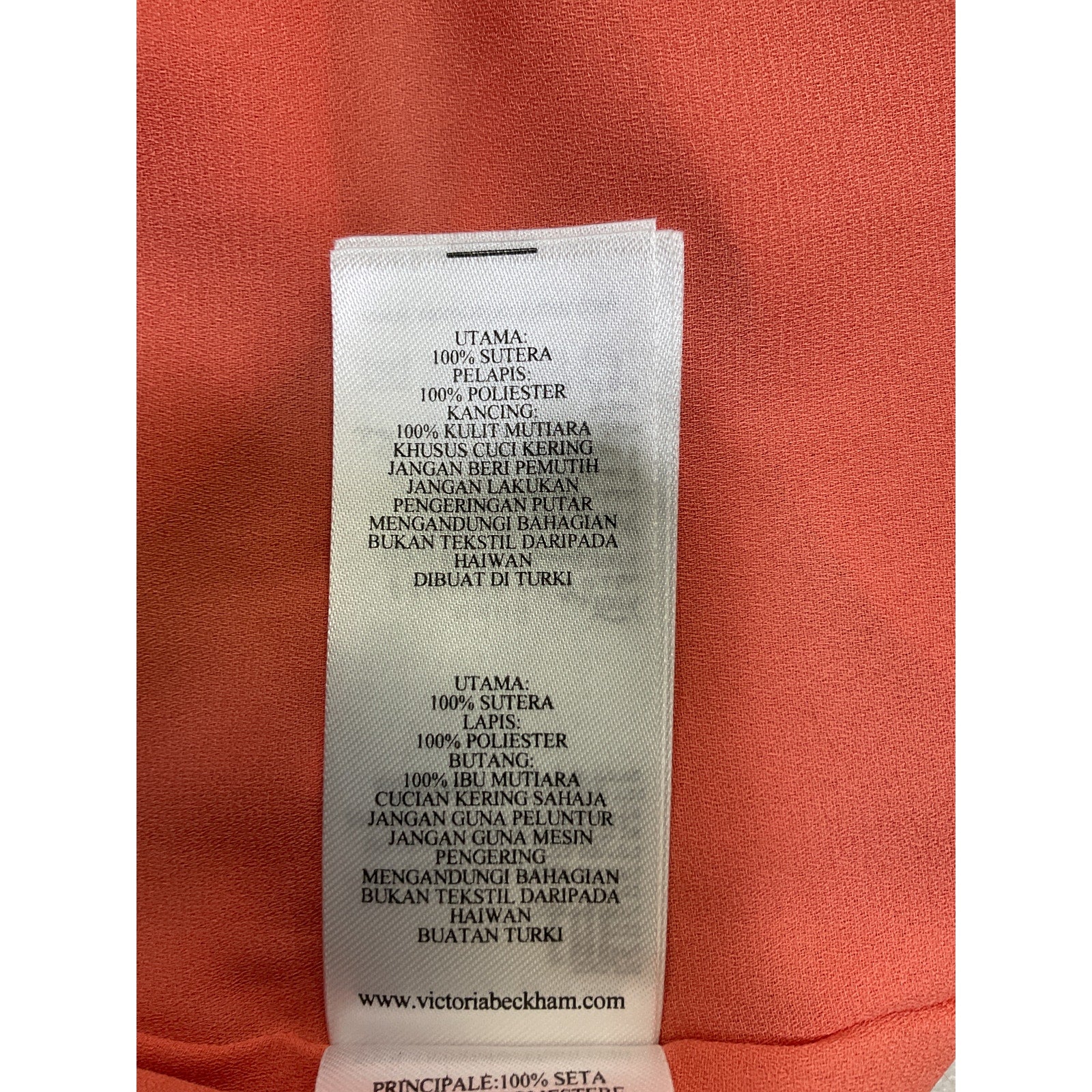 Victoria Beckham Pleated Orange Silk Mini Dress Size 8 US / UK 12