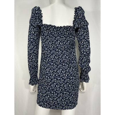Reformation Floral Blue Hudsen Dress Size XS