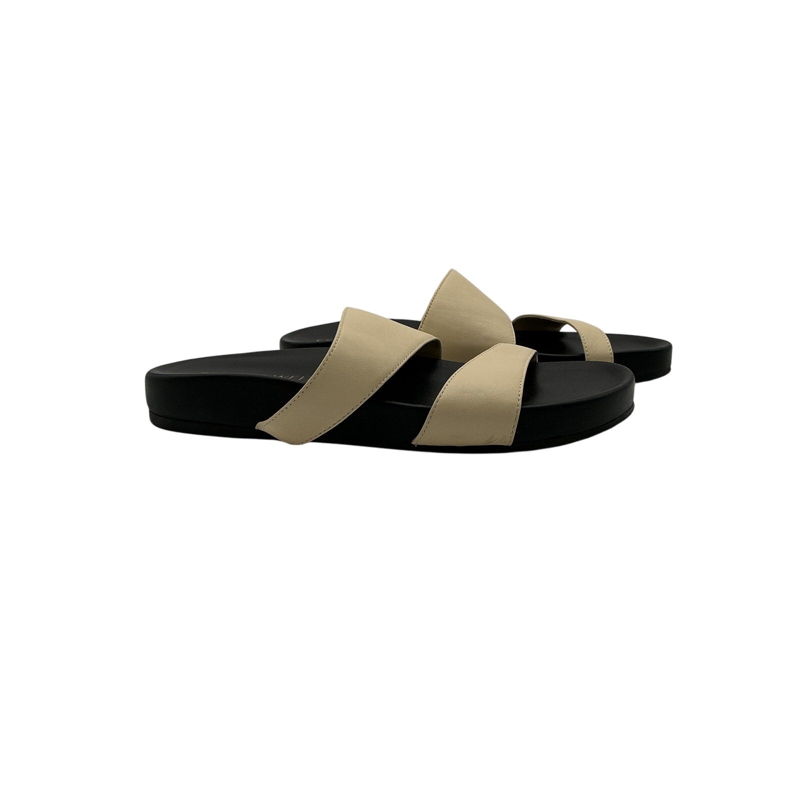 Stuart Weitzman Miami Beige Leather Sport Slide Size 7.5