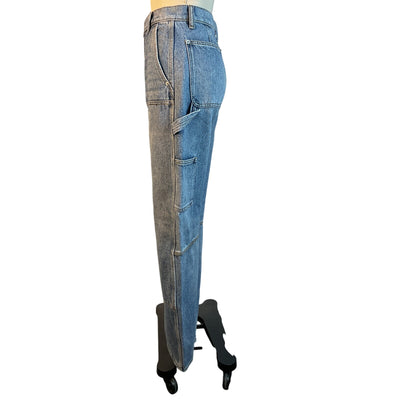Alexander Wang High Waist Classic Worn Indigo Workwear Denim Jeans Size 25