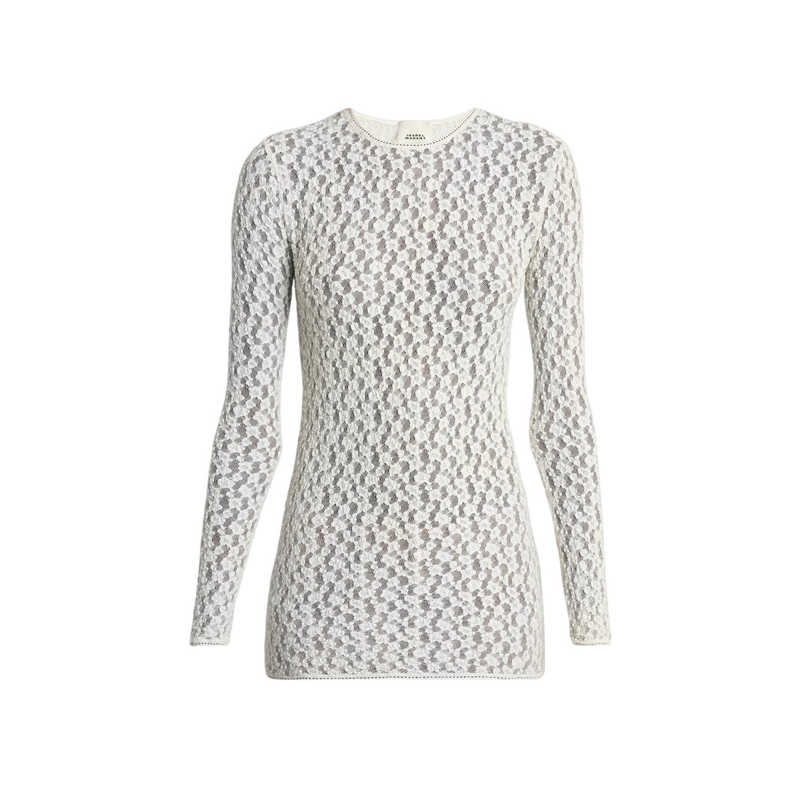 Isabel Marant 'Gaelle' Cream Nylon Floral Stretch Lace Top Size 38